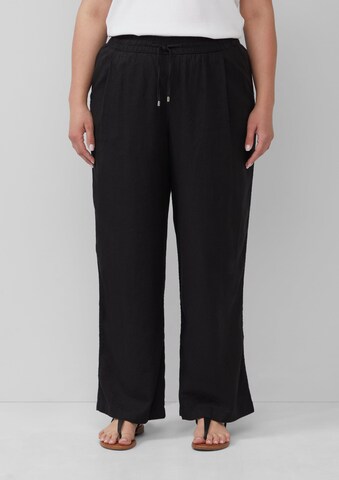 Wide Leg Pantalon s.Oliver en noir : devant