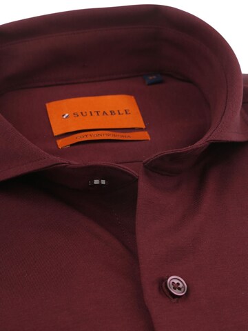 Suitable Slim fit Button Up Shirt in Red