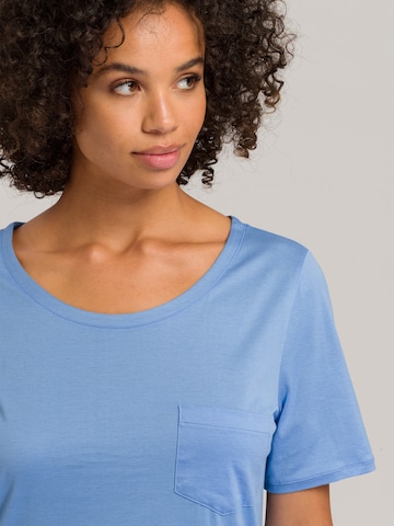 Hanro Nachthemd ' Cotton Deluxe ' in Blauw