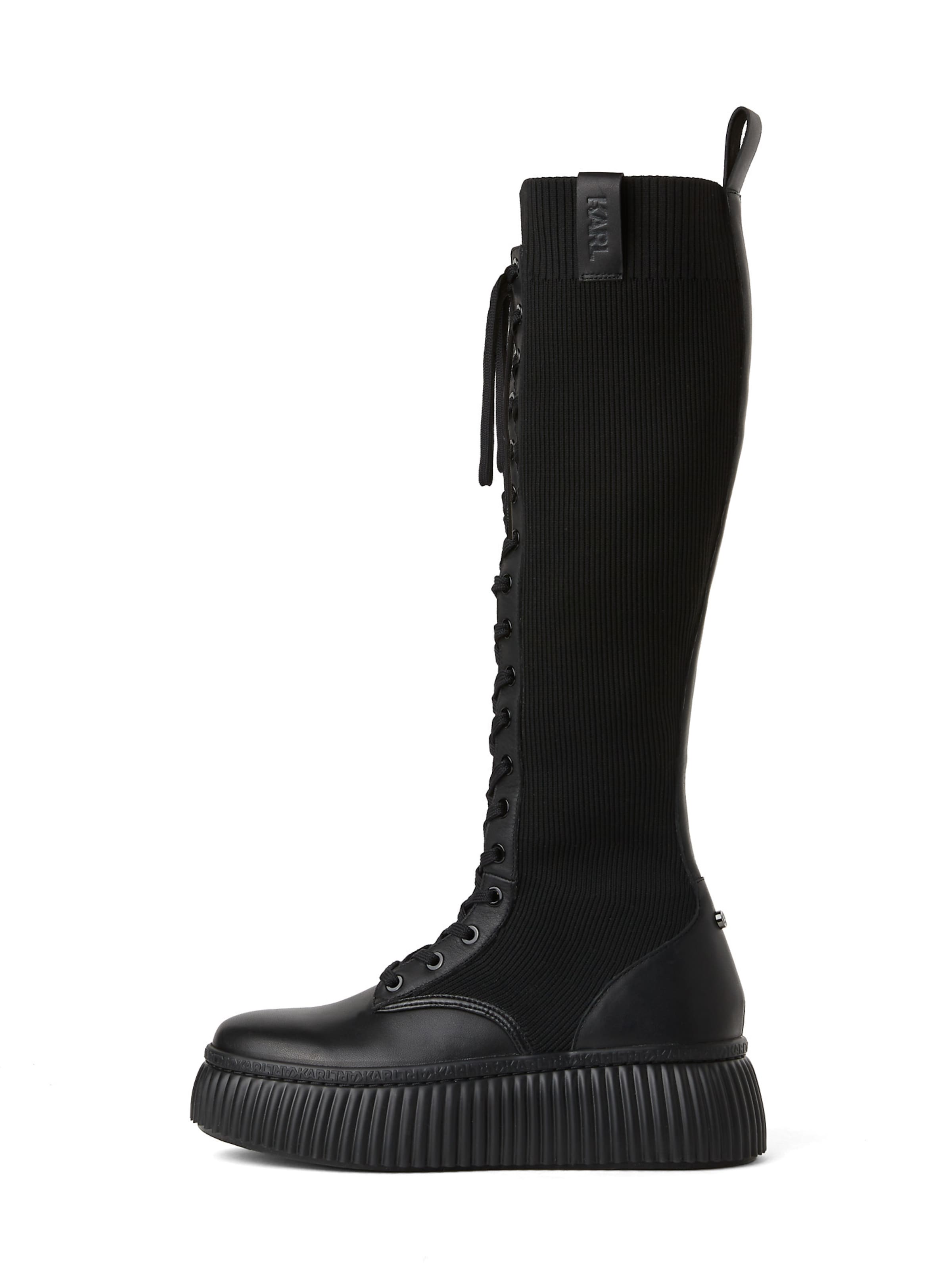 Karl Lagerfeld Μπότες με κορδόνια σε μαύρο: μπροστά