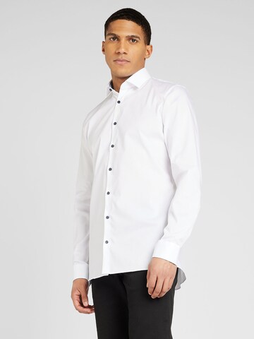 OLYMP - Slim Fit Camisa clássica em branco: frente