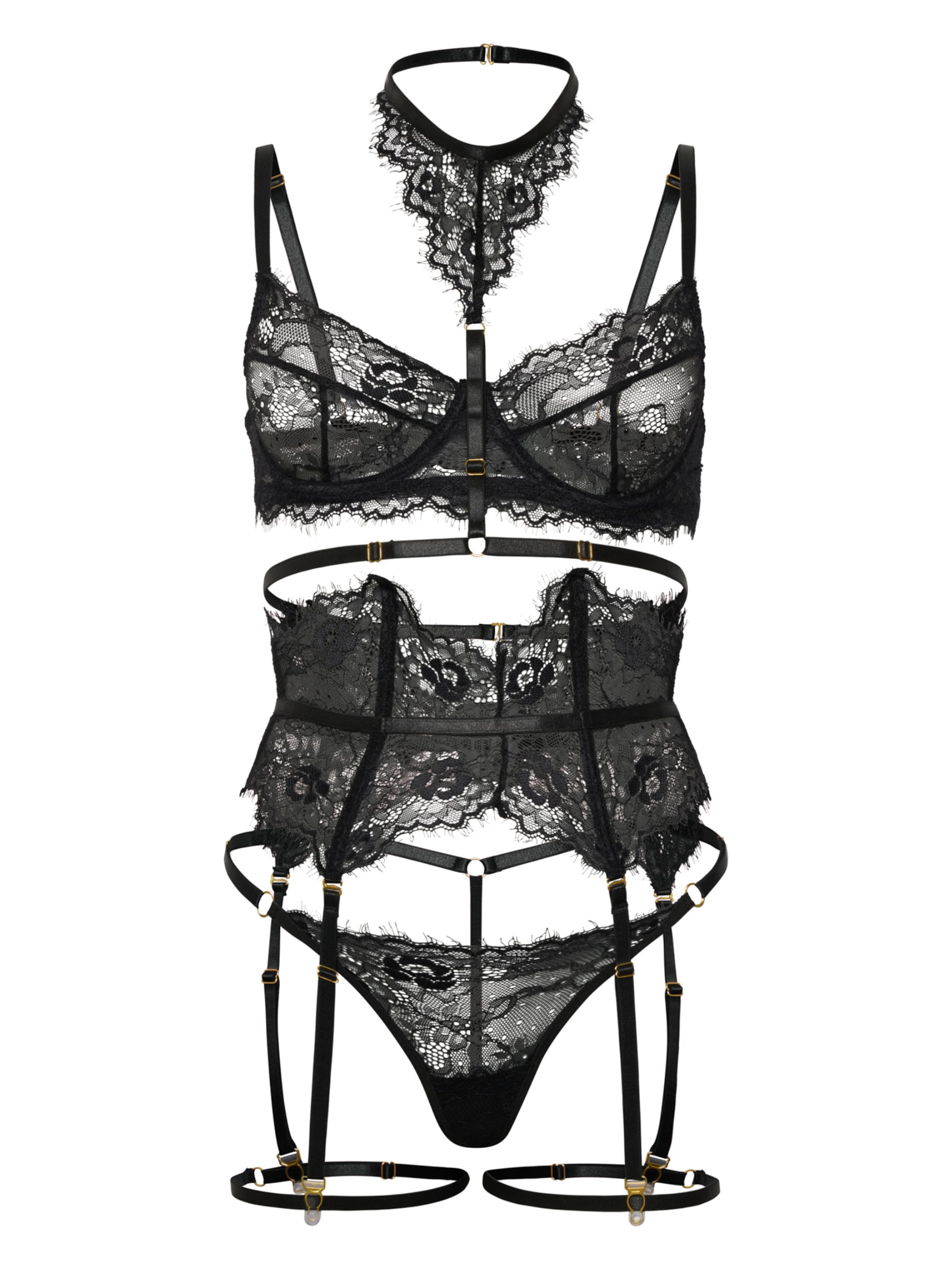 Orchibelle Underwear Sets in Black: front