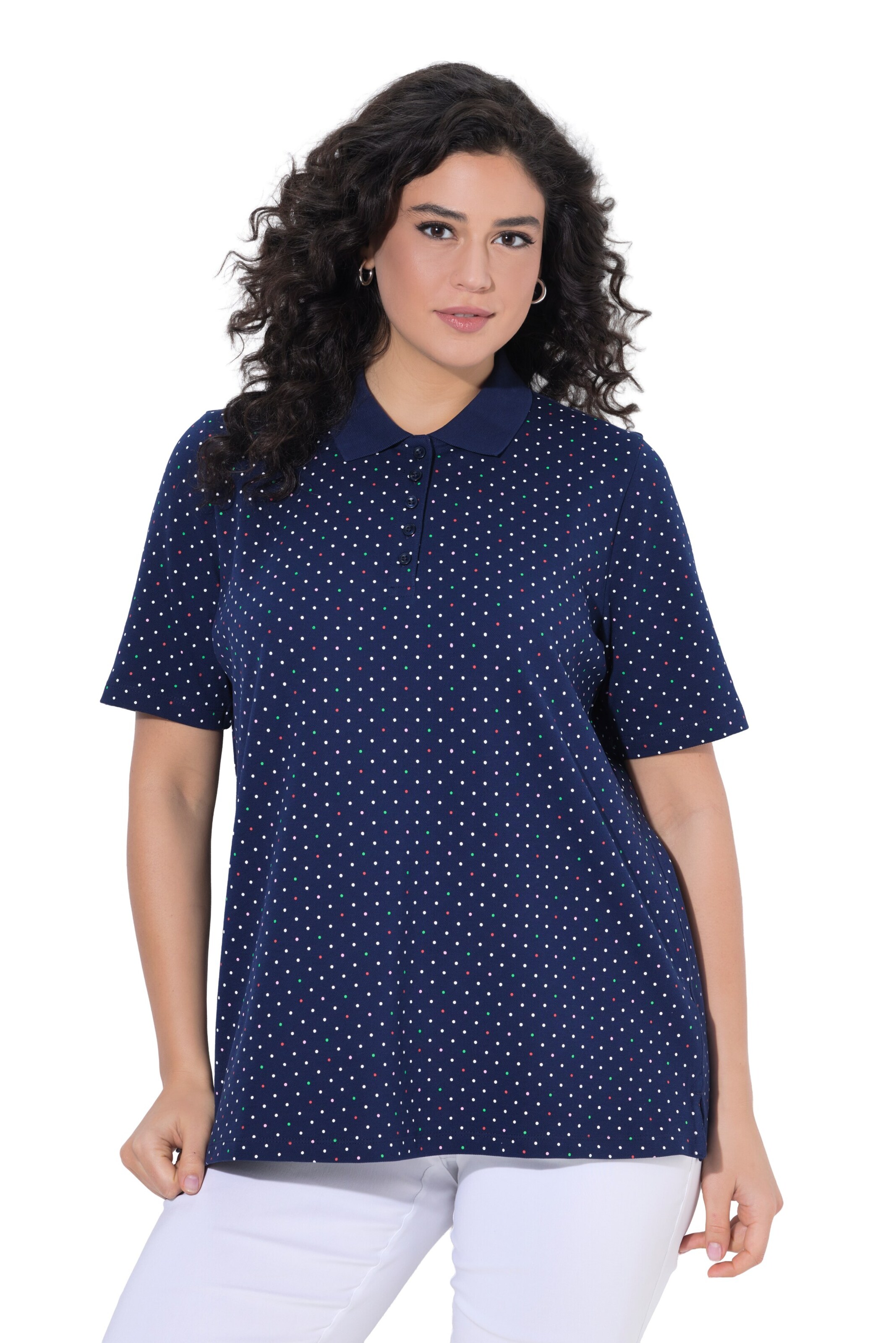 Ulla Popken Poloshirt in Blau: Vorderseite