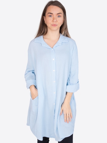 Seasons of April Bluse in Blau: Vorderseite