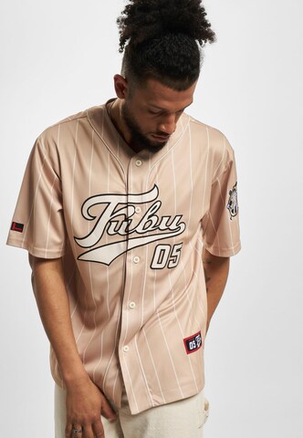 FUBU Comfort fit Button Up Shirt in Beige