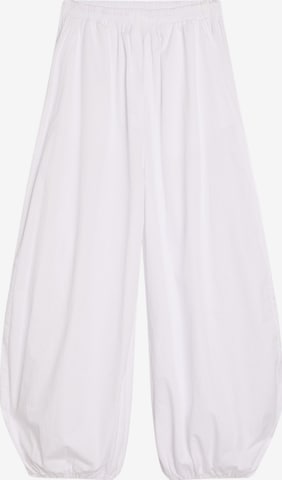 Barrel Pantaloni de la Bershka pe alb: față