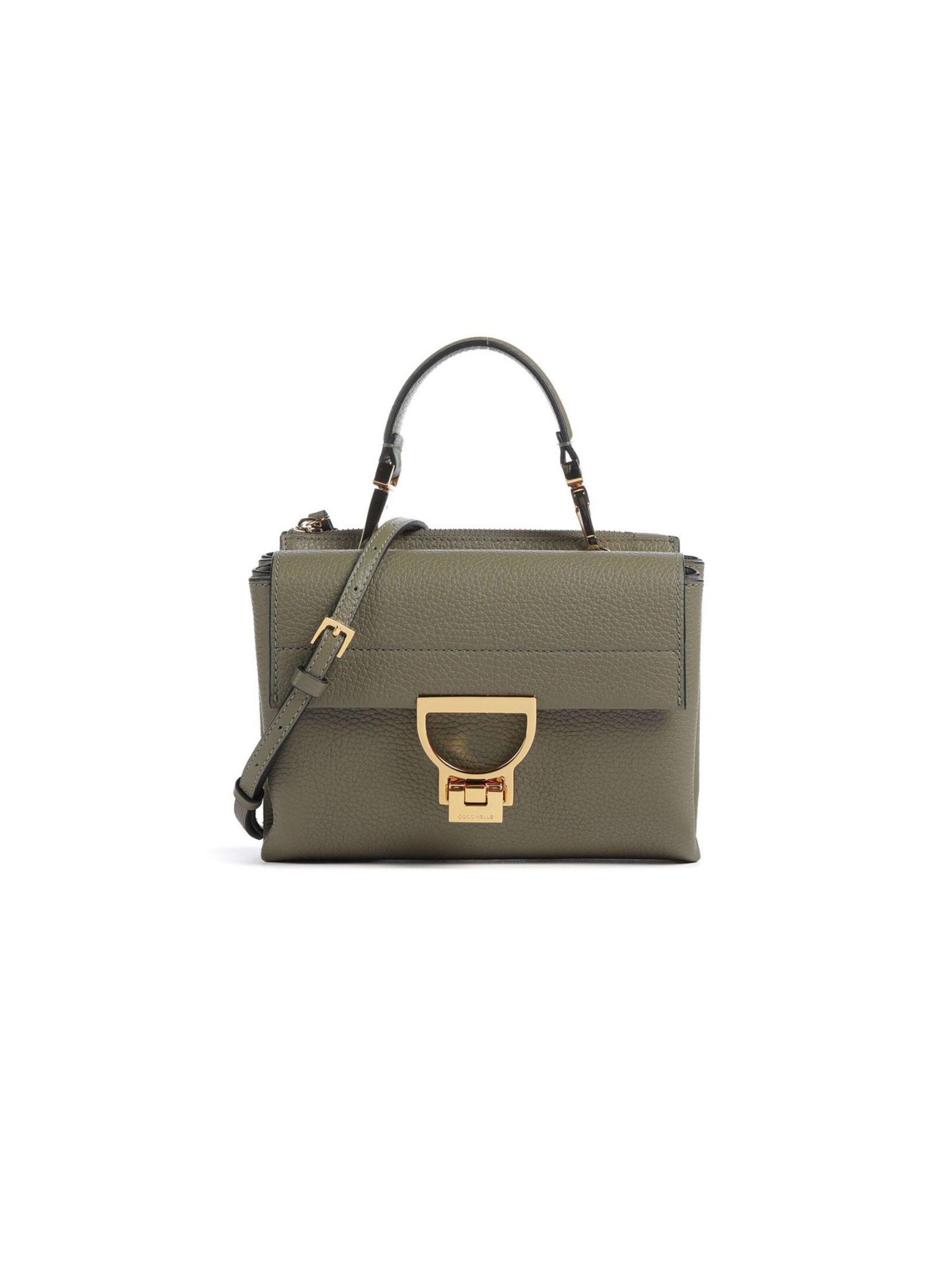 Coccinelle Schoudertas 'Arlettis Handbag Grained Leather' in Groen: voorkant