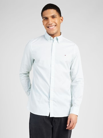 TOMMY HILFIGER Slim fit Button Up Shirt 'FLEX' in White: front
