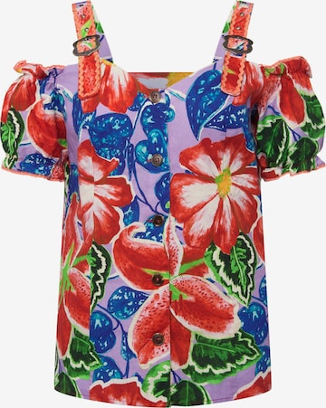 Blouse folklorique Ulla Popken en mélange de couleurs : devant