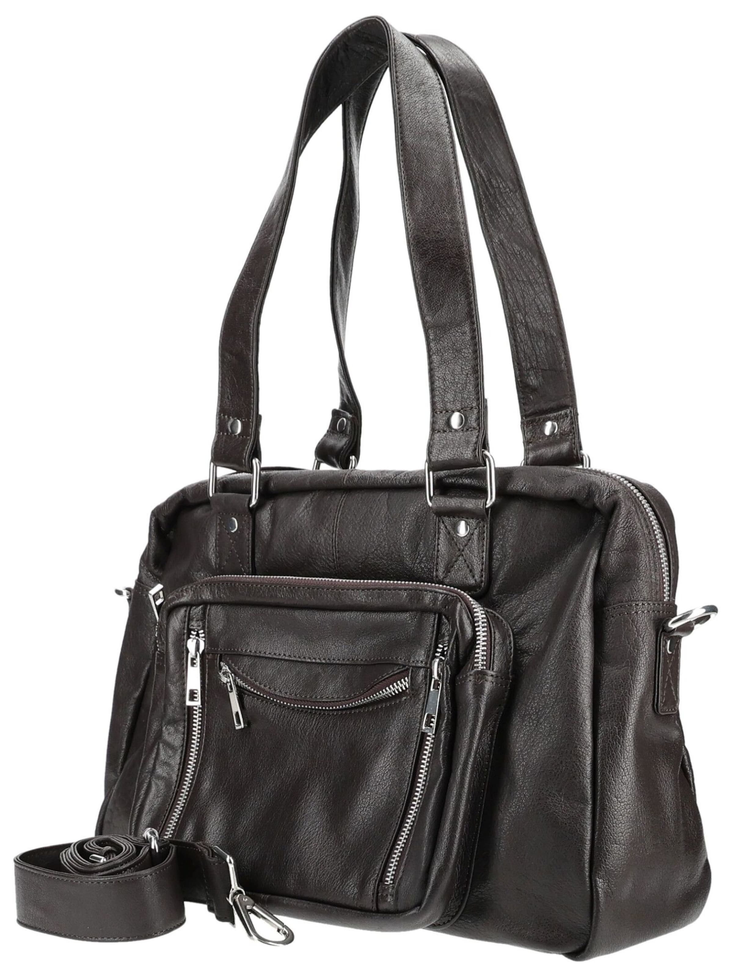Sac bandoulière NÚNOO en marron : sur le côté