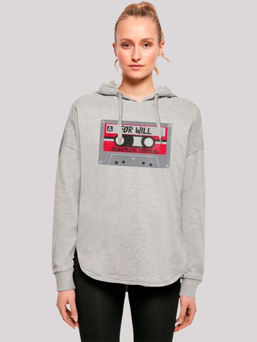 F4NT4STIC Sweatshirt 'Stranger Things Cassette For Will Netflix TV Series' in Grey: front