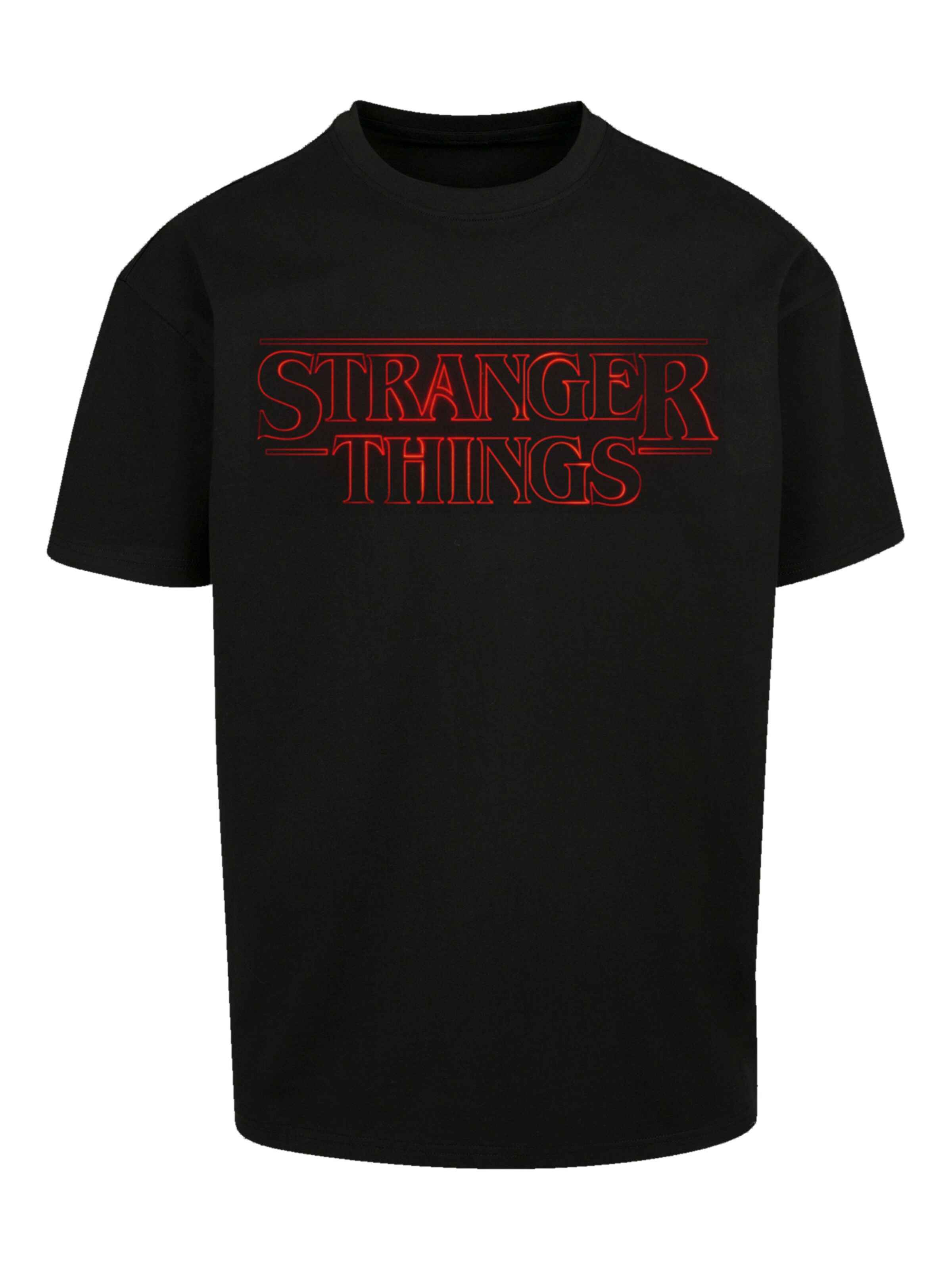 F4NT4STIC Shirt 'Stranger Things Netflix TV Series' in Zwart: voorkant