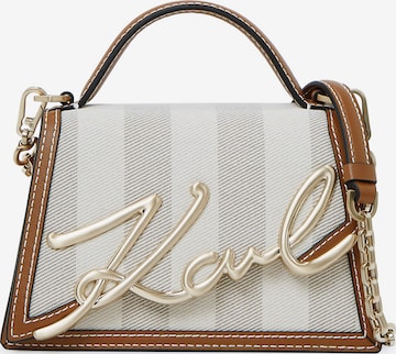 Karl Lagerfeld Olkalaukku ' SIGNATURE STRIPED ' värissä beige: etupuoli