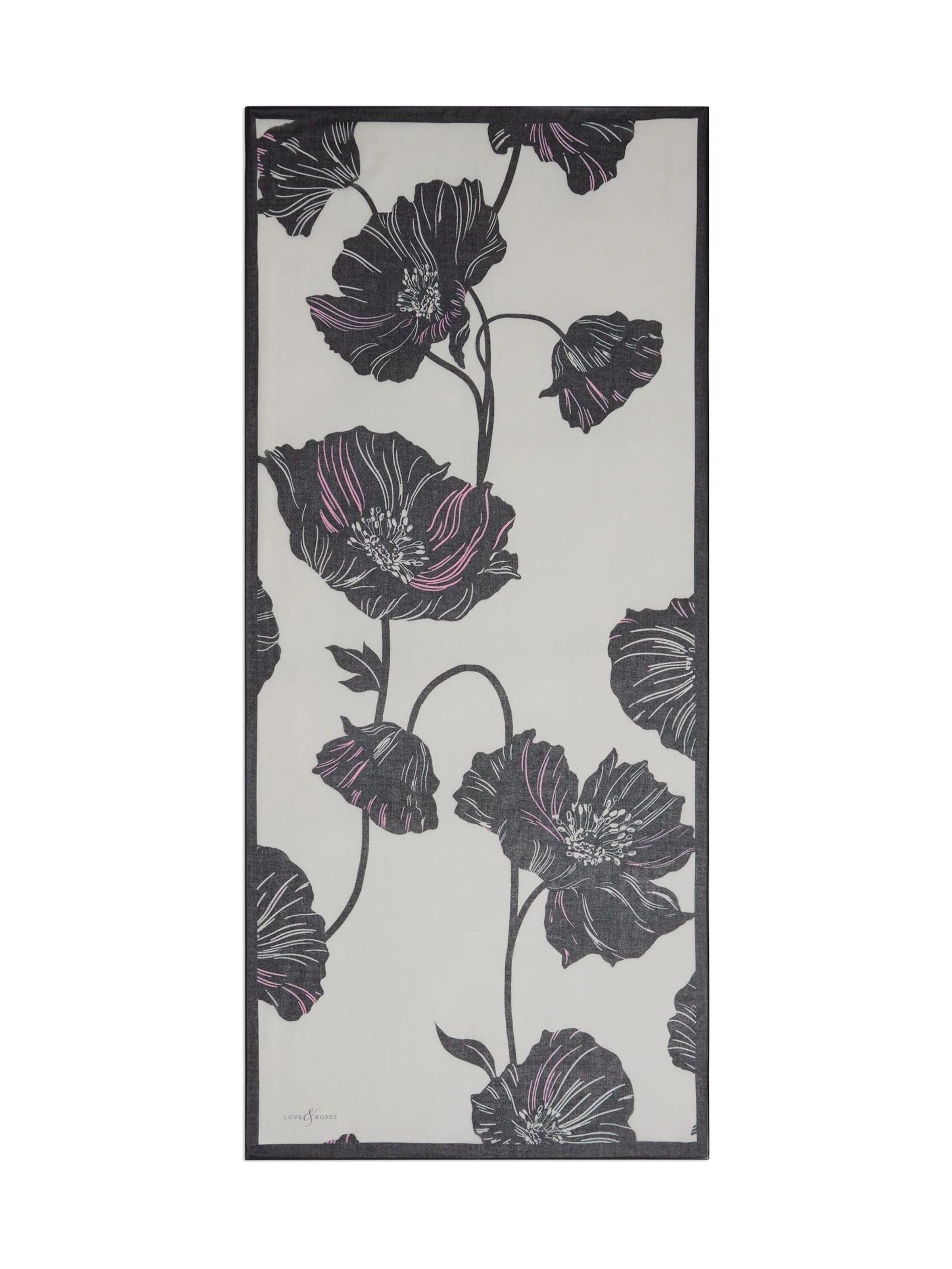 love & roses Scarf in Grey: front