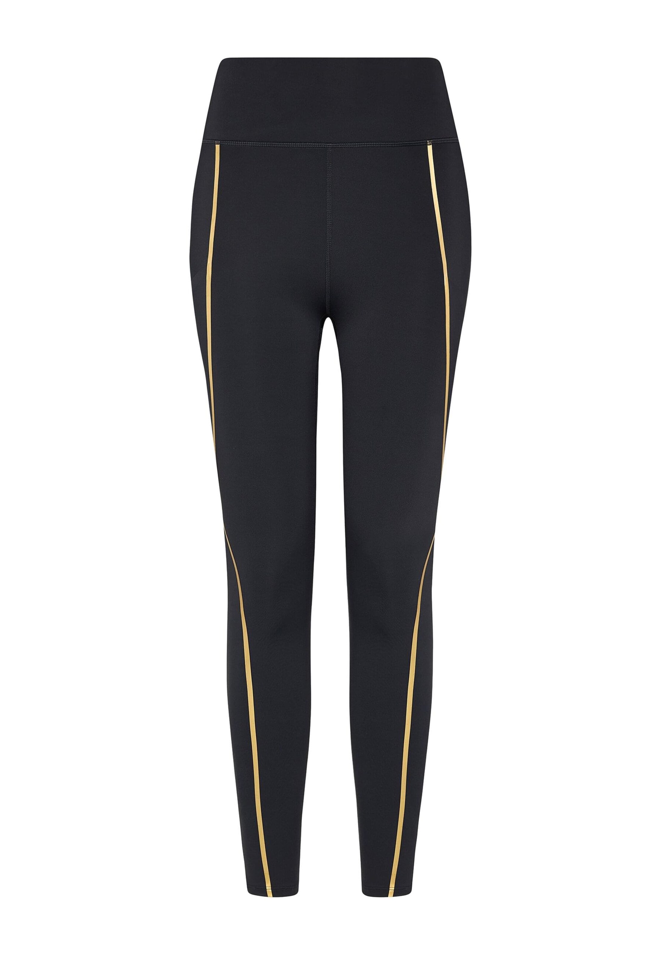 Born Living Yoga Regular Leggings 'Gold' in Black: front