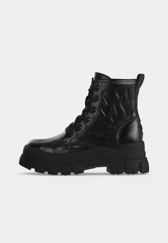 BUFFALO Lace-up bootie 'ASPHA RLD FLAME' in Black: front