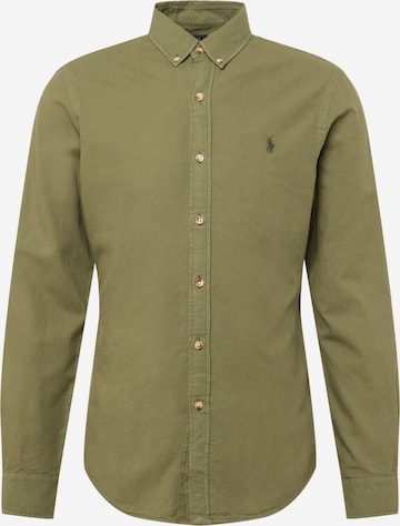 Polo Ralph Lauren - Ajuste estrecho Camisa en verde: frente