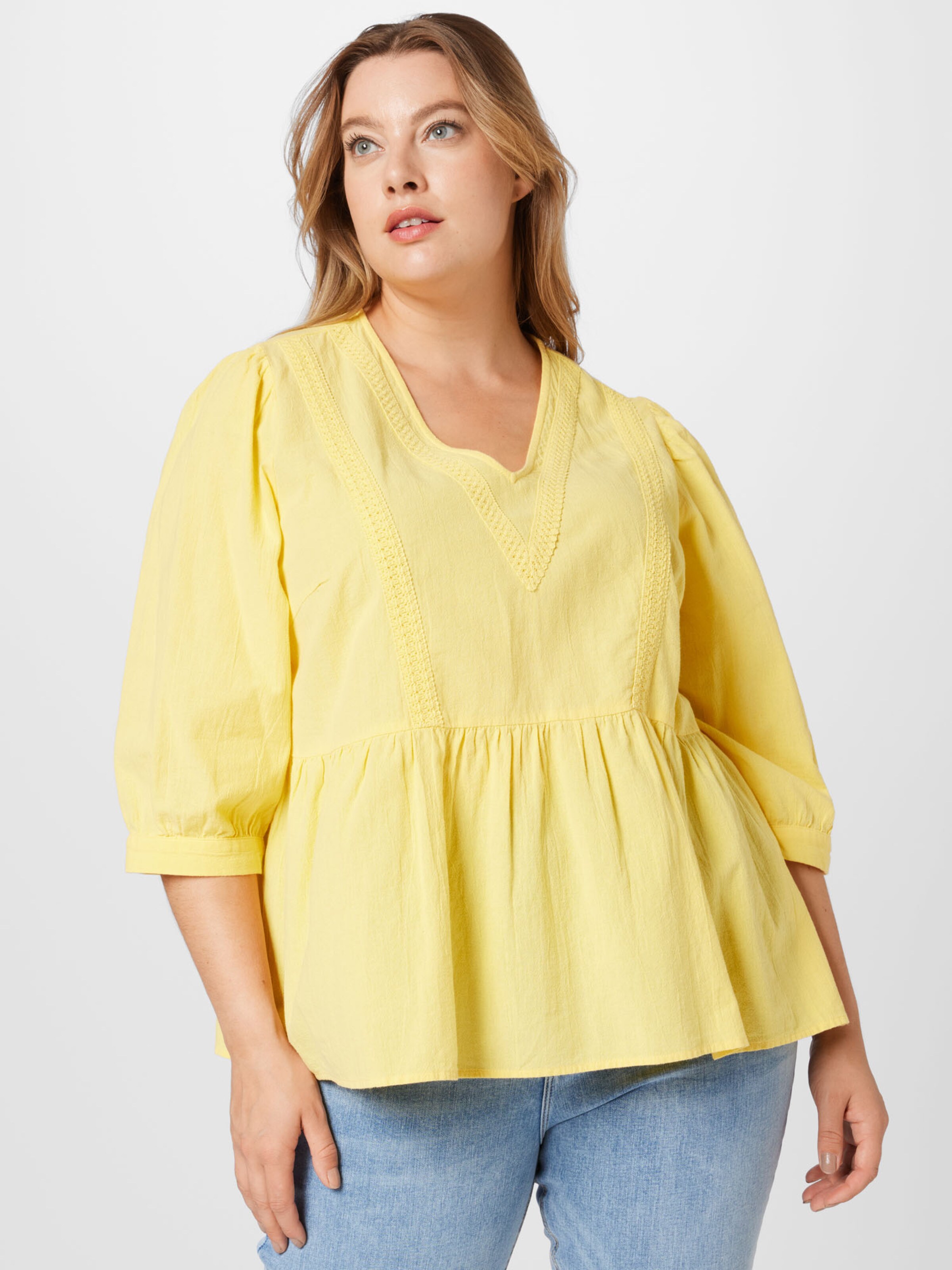 Frauen Große Größen Vero Moda Curve Bluse in Gelb - NV71820