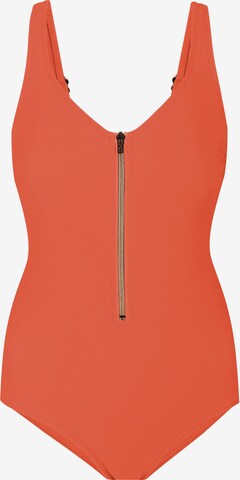 Marc & André Push-up Swimsuit 'Zipper' in Orange: front