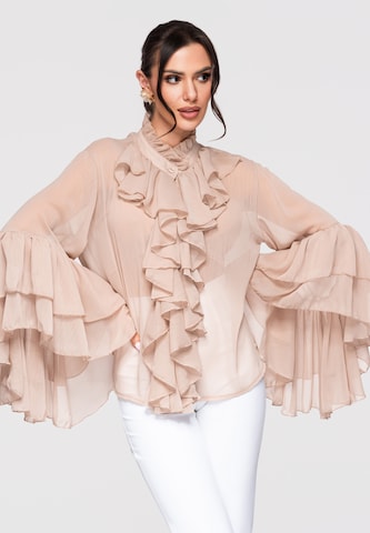 Ombre Blouse 'OW-SH-E0008' in Beige: voorkant
