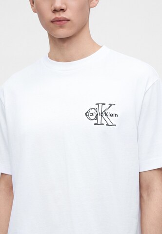 balta Calvin Klein Jeans Marškinėliai