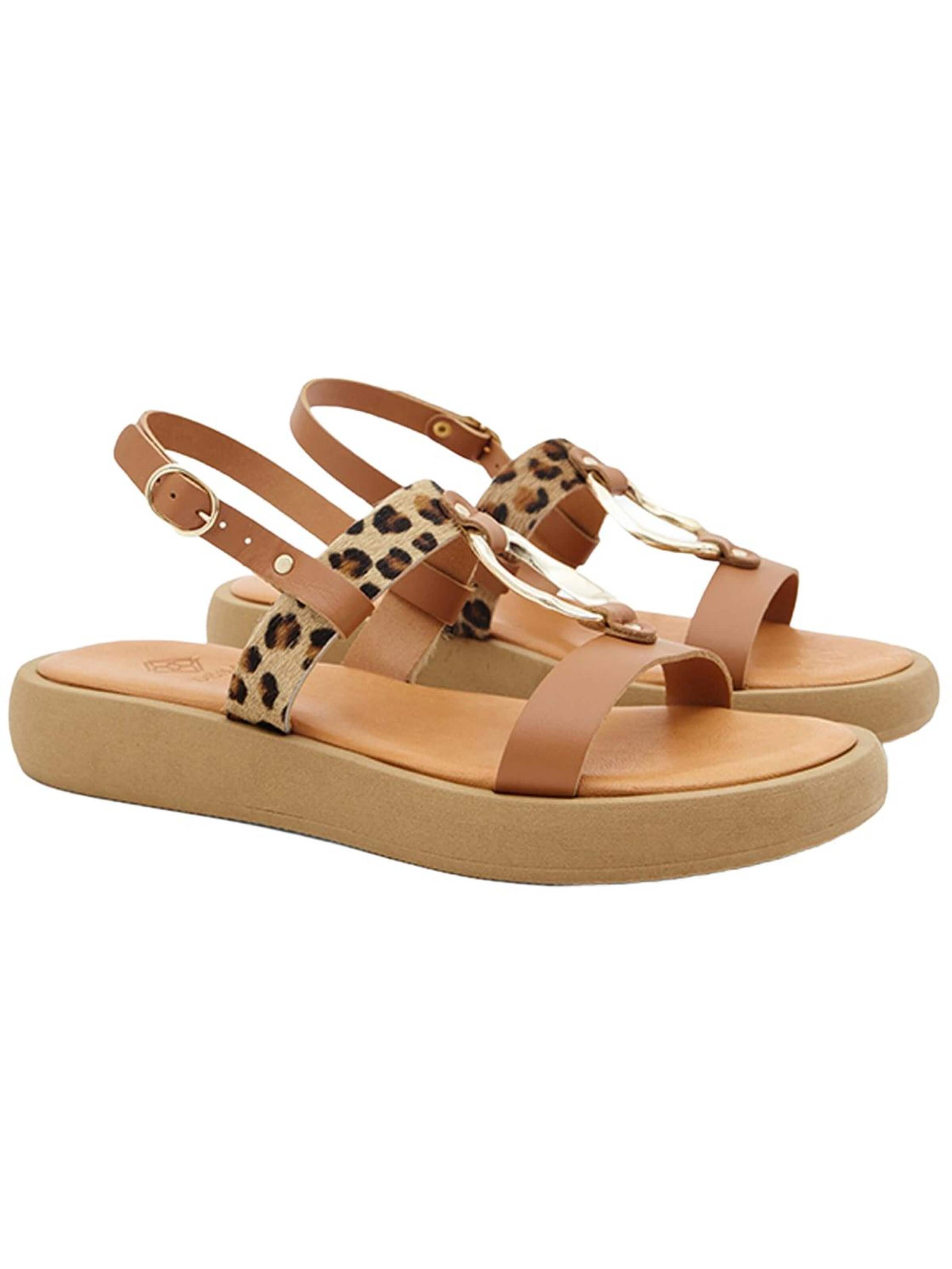 Desa Sandals 'Sandalen' in Brown: front
