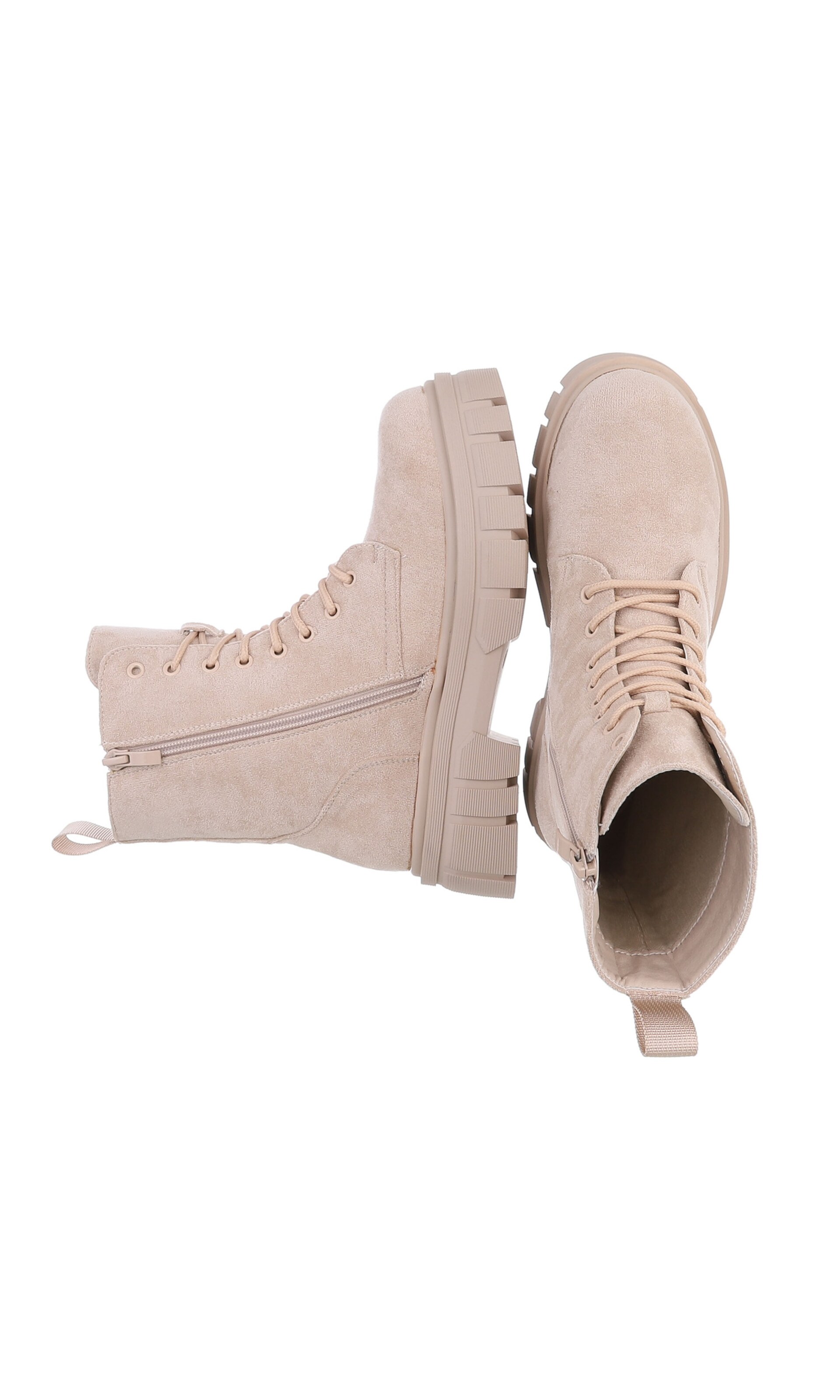Ital-Design Schnürstiefelette in Beige