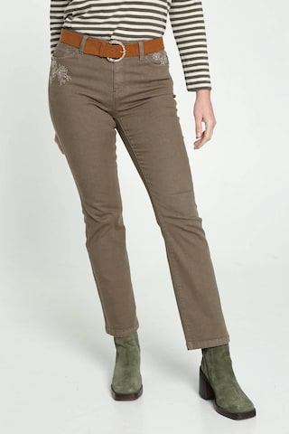 Cassis Regular Jeans in Green: front