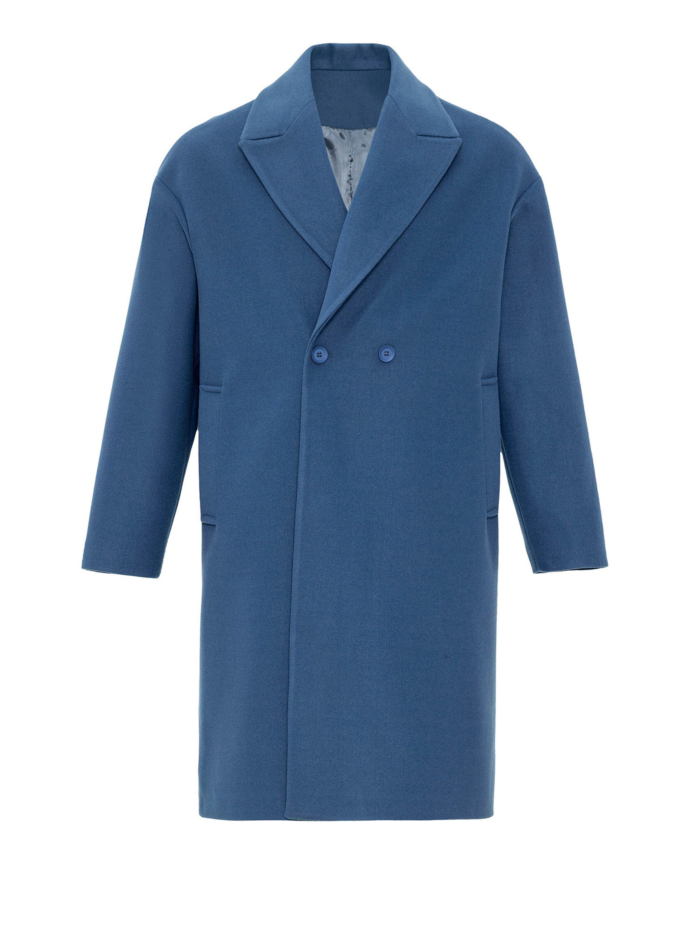 Antioch Between-seasons coat in Blue: front