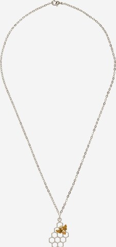 Gemshine Necklace 'Biene auf Wabe' in Silver: front