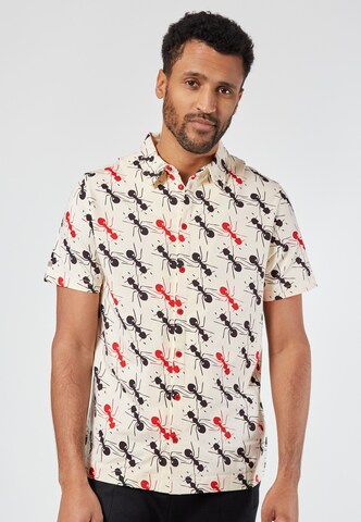 4funkyflavours - Ajuste regular Camisa 'Empire Ants' en blanco: frente