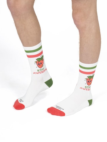 American Socks - Calcetines 'Stay Awesome' en blanco