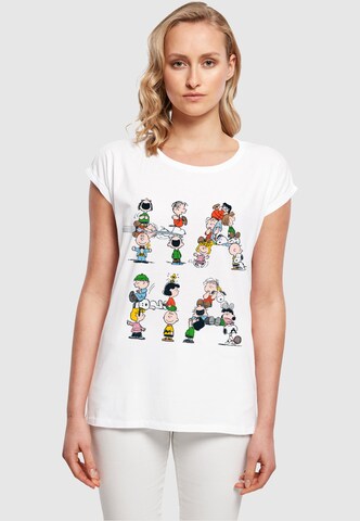 Merchcode Shirt 'Peanuts Group Tee ' in Wit: voorkant