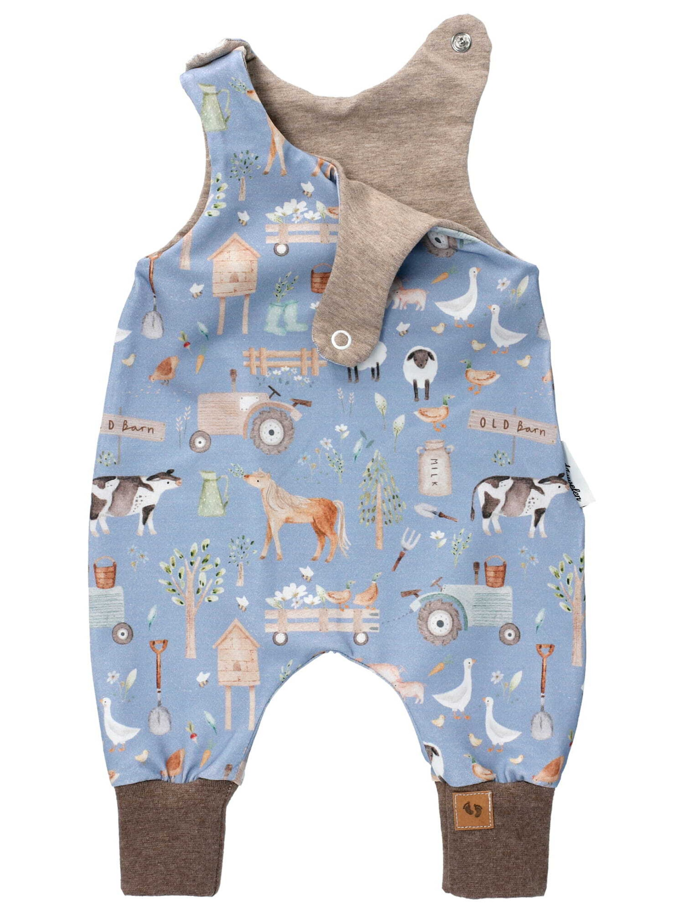 Barboteuse / body 'Bauernhof' Land-Juwelen en bleu