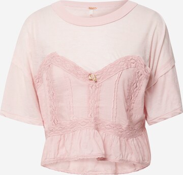 Free People Shirt 'FALL IN LOVE' in Lila: voorkant