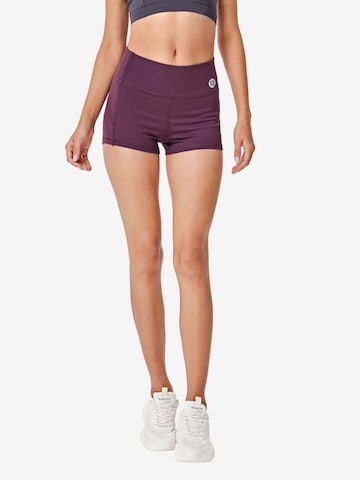 YEAZSkinny Sportske hlače 'Xoxo' - ljubičasta boja: prednji dio