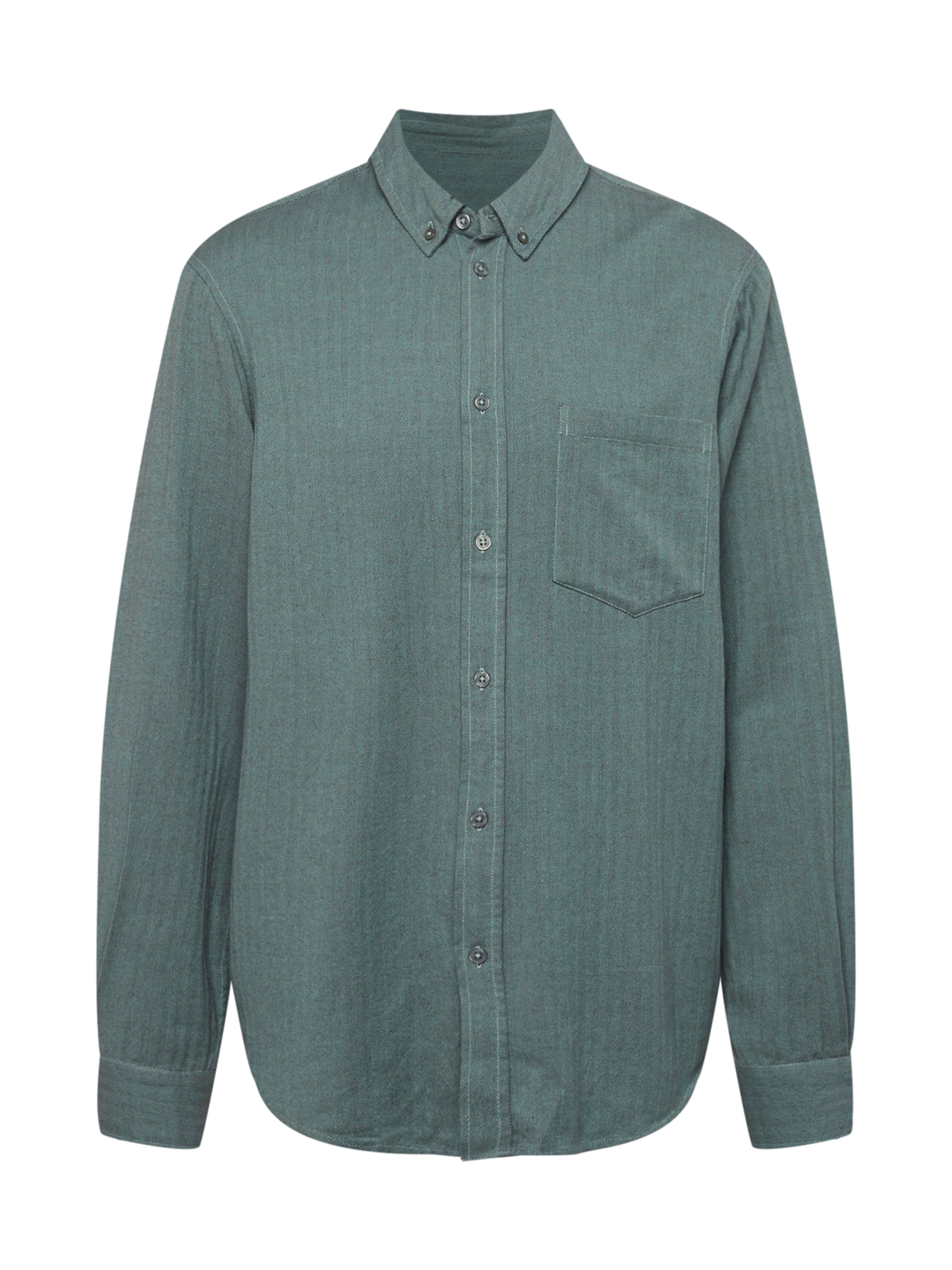 ABOUT YOU x Alvaro Soler Средняя посадка Рубашка 'Eduard' в Зеленый: спереди
