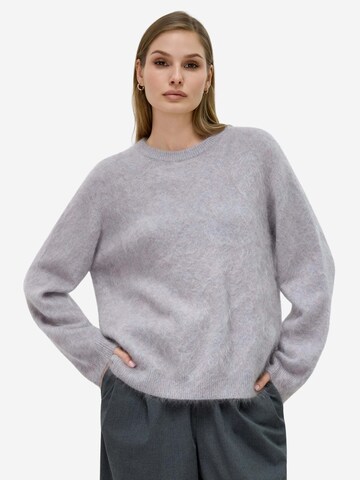 BELLEMERE NEW YORK Sweater 'Rundhalspullover aus gebürstetem, reinem Kaschmir' in Grey: front