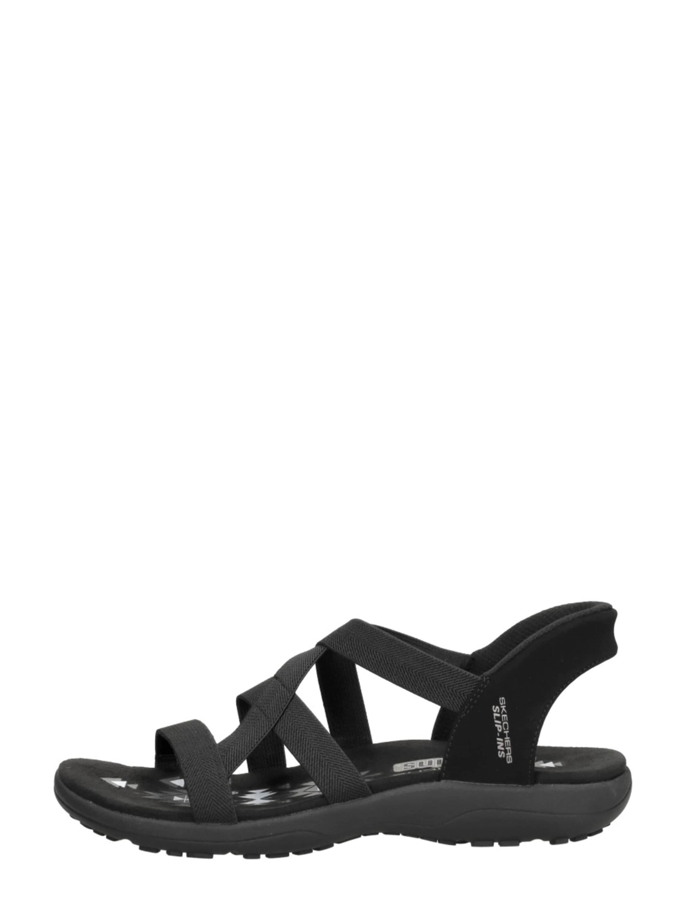 SKECHERS Sandal 'Slip-Ins: Reggae Slim' in Black: front