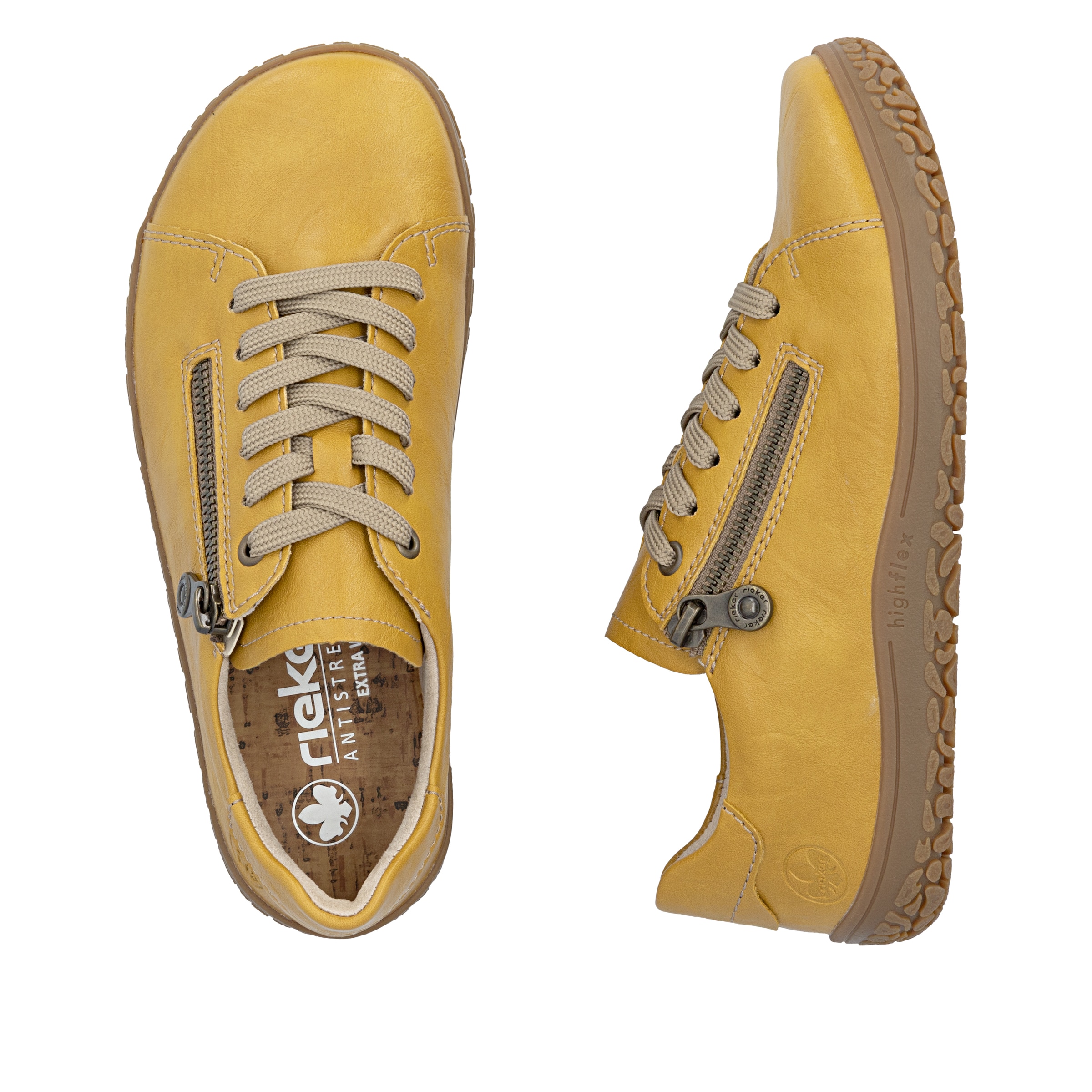 Baskets basses Rieker en jaune