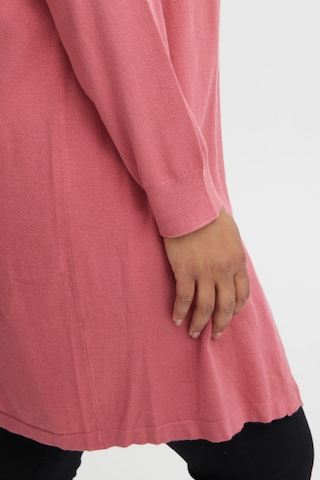 Fransa Curve Knit Cardigan 'BLUME' in Pink