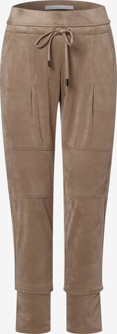 Raffaello Rossi Tapered Bandplooibroek in Beige: voorkant