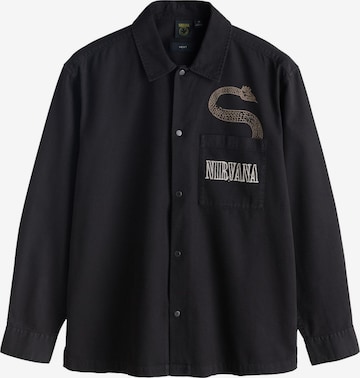 NextRegular Fit Košulja 'Nirvana' - crna boja: prednji dio