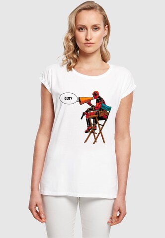 ABSOLUTE CULT T-Shirt 'Deadpool - Directors Chair' in Weiß: Vorderseite