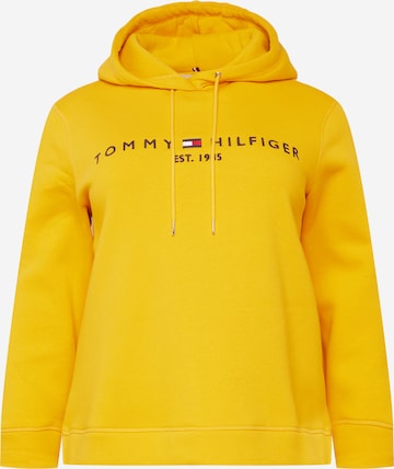 Tommy Hilfiger Curve - Sudadera en amarillo: frente