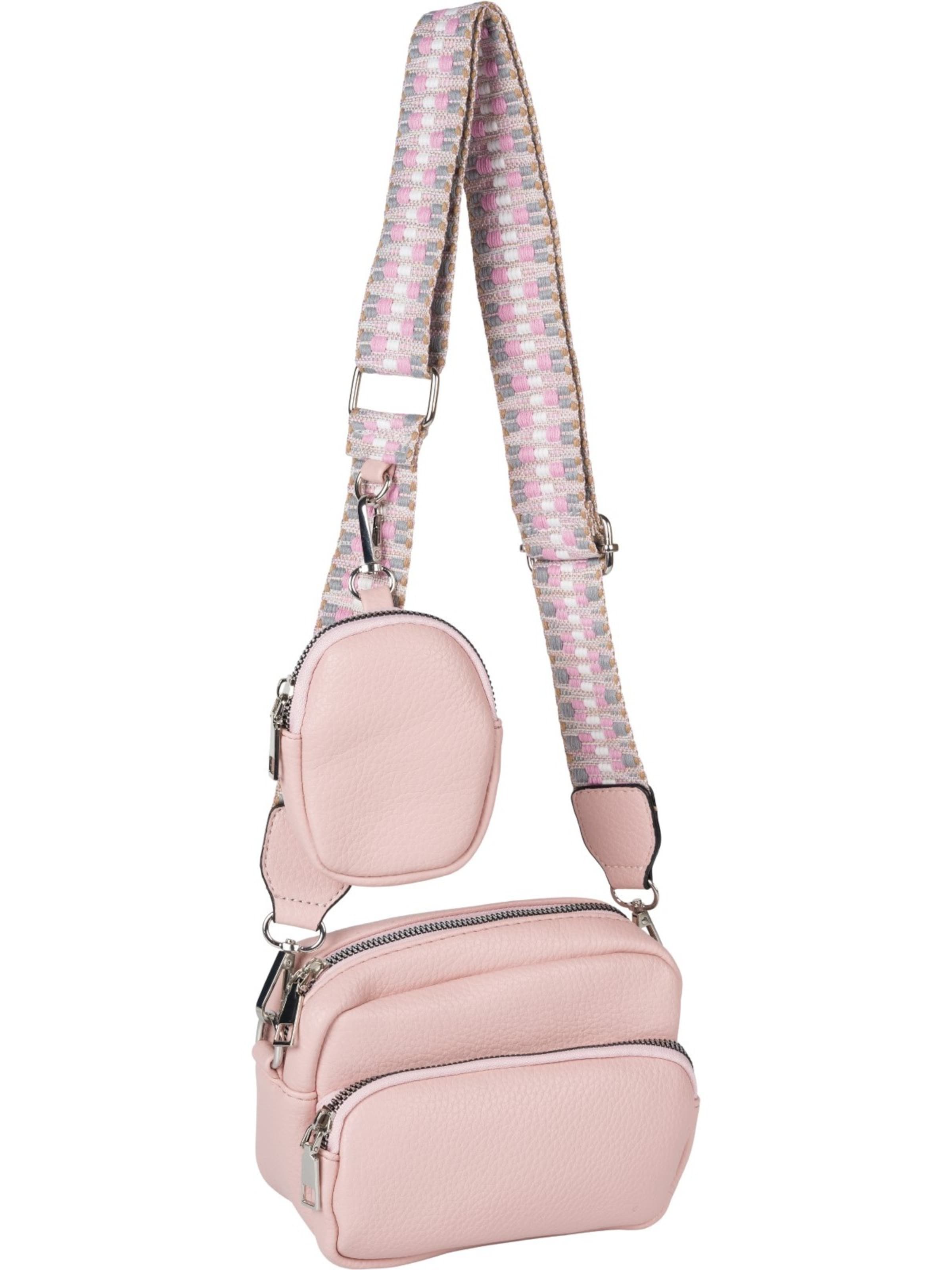 styleBREAKER Umhängetasche 'Rechteckige Umhängetasche Set 2-Teilig'‌‌‌‌‌‌ in Pink: Vorderseite