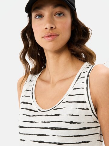 CAMEL ACTIVE Leichtes Baumwoll-Top mit Streifenmuster in Weiß