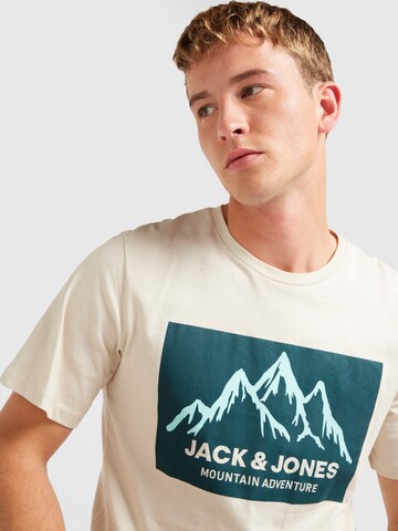 JACK & JONES Shirt 'JJMAPPED' in Beige