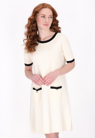 DreiMaster Klassik Knitted dress 'Classic Look' in White: front