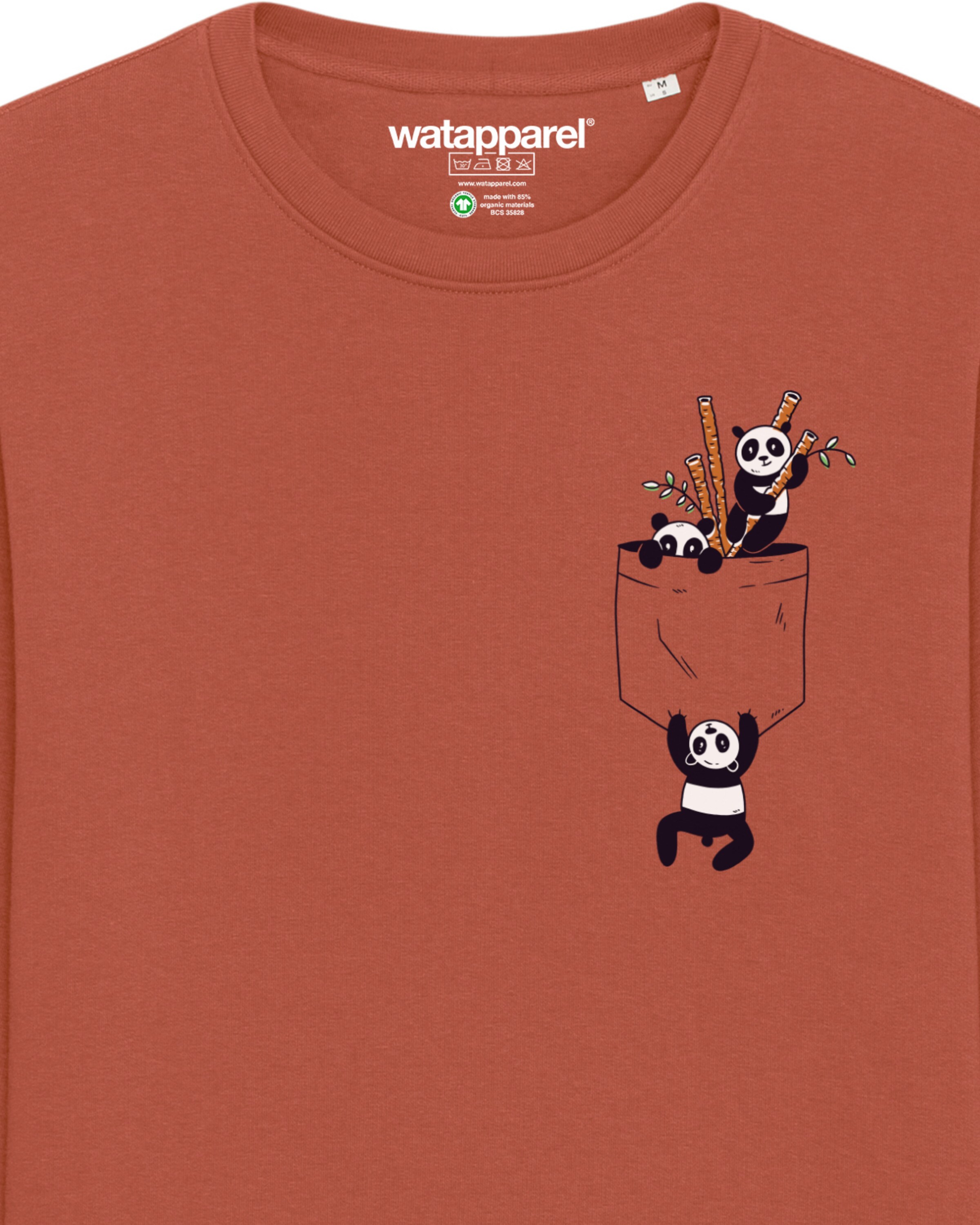 Watapparel Sweatshirt 'Pocket Pandas' in Braun